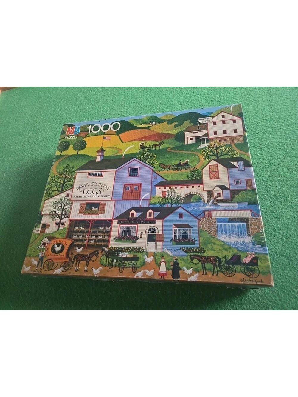 VTG 1988 Charles Wysocki Americana MB VIRGINIA NEST 1000 Piece Jigsaw Puzzle